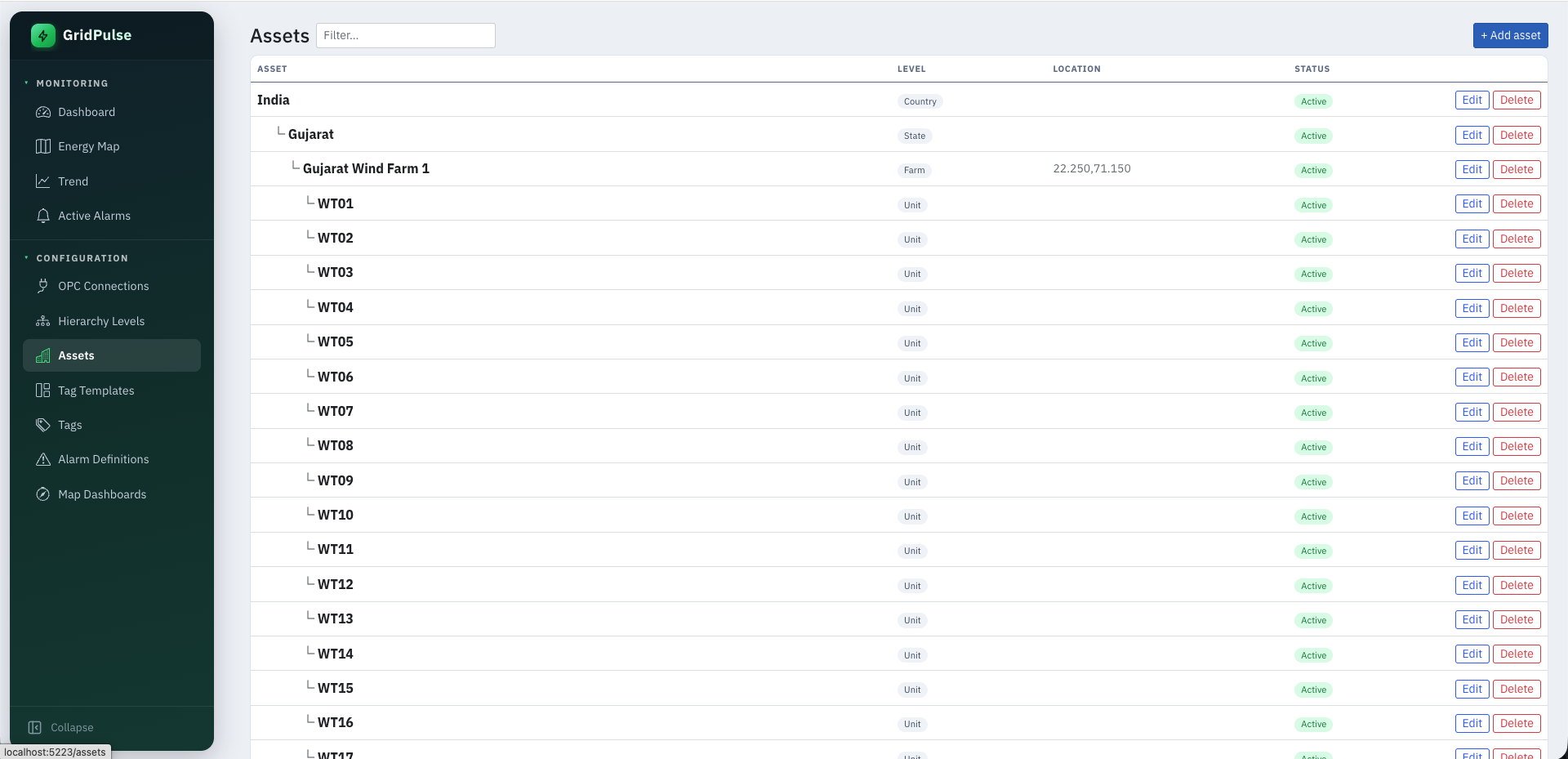 Assets configuration