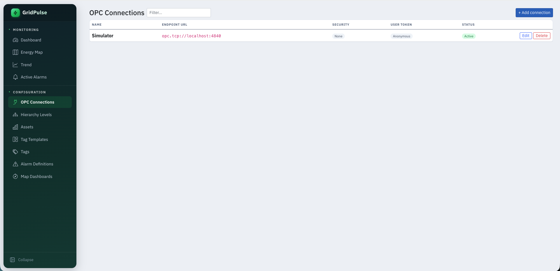 OPC connection manager